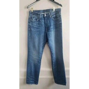Re/Done Jean Mens 32x32 Blue Button Fly Straight Fit Comfort Stretch NEW